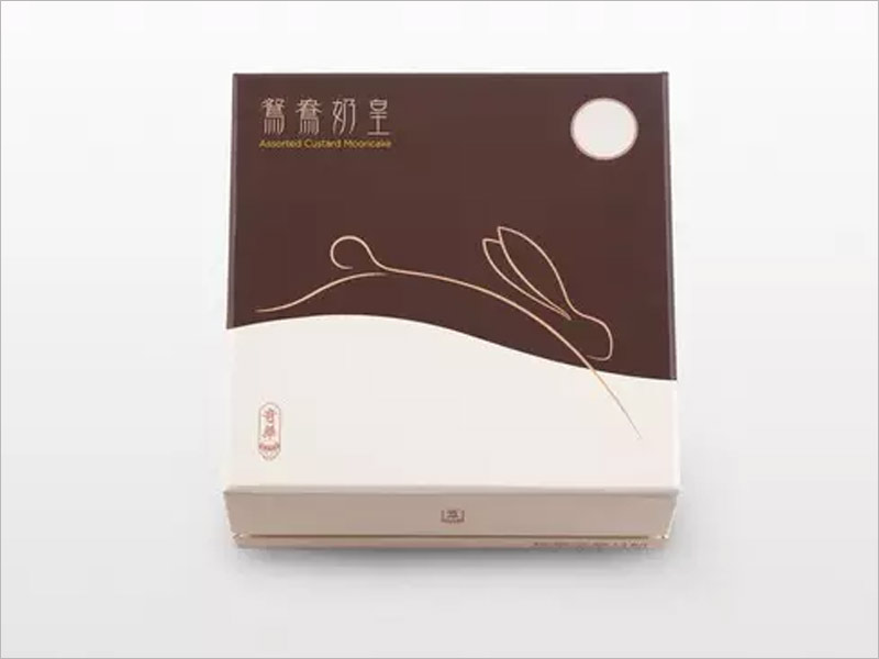 鴛鴦奶皇月餅包裝設(shè)計，寥寥數(shù)筆，簡潔傳神。