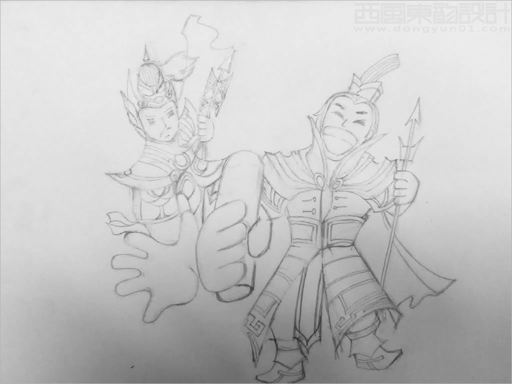 劉邦、項羽卡通人物形象設(shè)計草圖