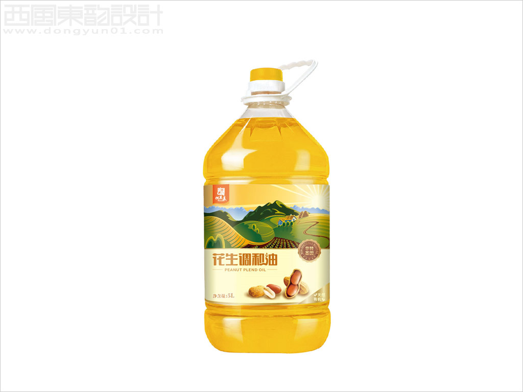 河南何其美農(nóng)業(yè)有限公司何其美品牌花生調和油5升桶裝包裝設計
