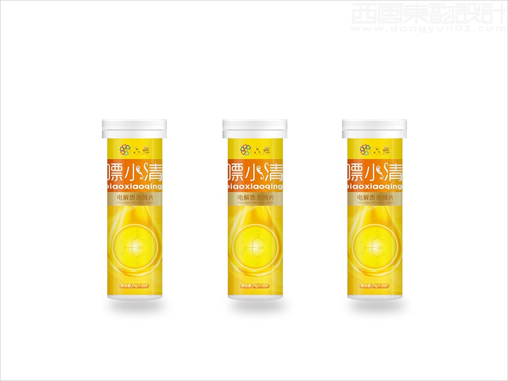 成都六然醫(yī)療科技有限公司嘌小清電解質(zhì)泡騰片保健品瓶簽包裝設(shè)計