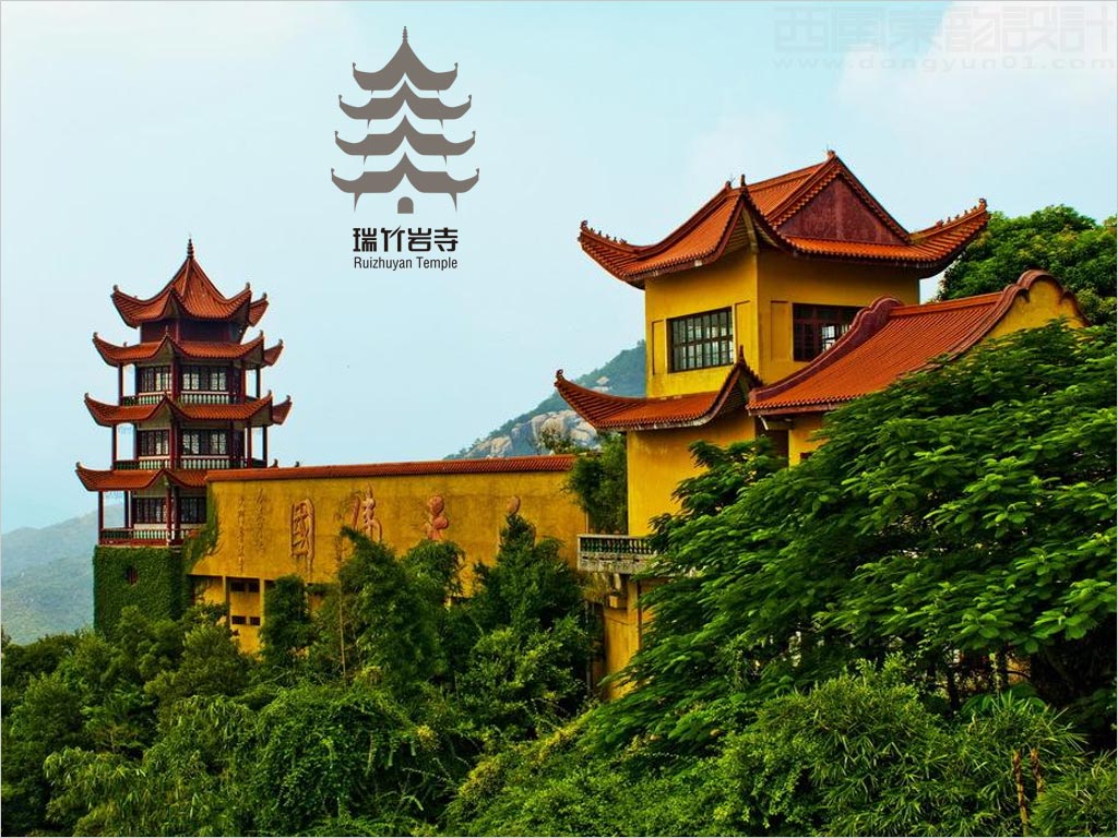 福建省瑞竹巖寺廟標志設(shè)計應(yīng)用效果之二
