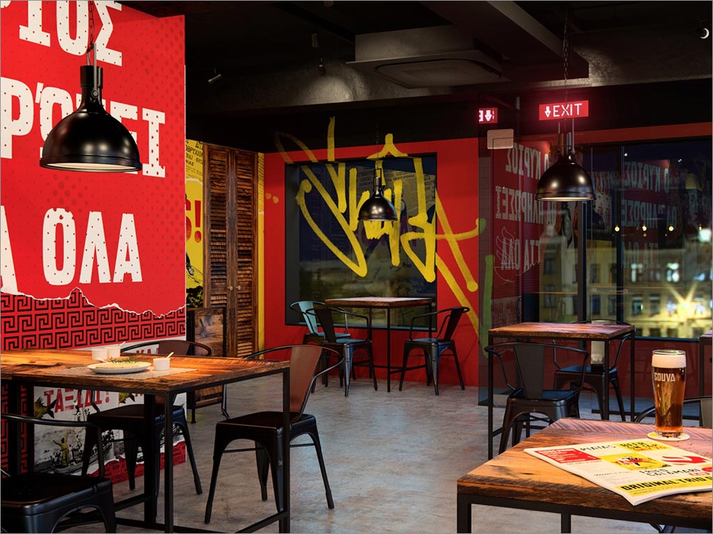 Souva希臘餐廳店面設計之店內環(huán)境設計