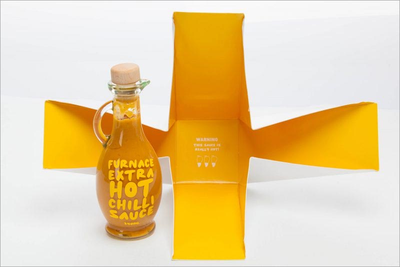 紙盒裝辣椒醬包裝設(shè)計(jì)打開(kāi)示意圖