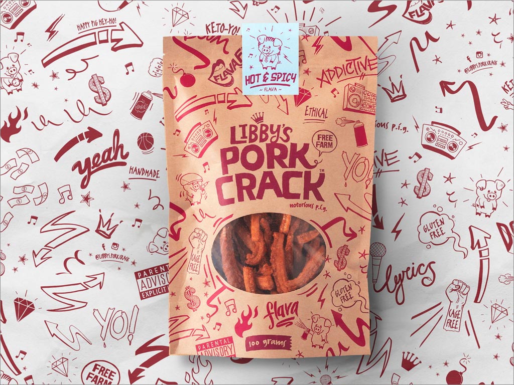 美國Libby's Pork Crack休閑食品包裝袋設(shè)計