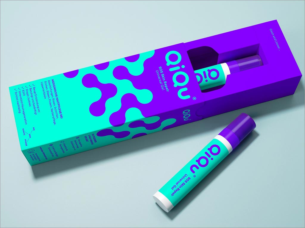 德國(guó)QiQu皮膚修復(fù)通用凝膠藥品包裝設(shè)計(jì)