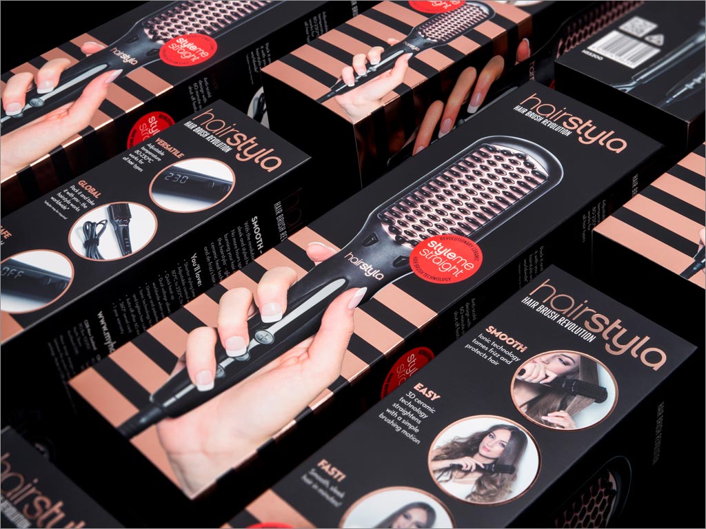 新西蘭Hairstyla陶瓷直發(fā)刷包裝設計
