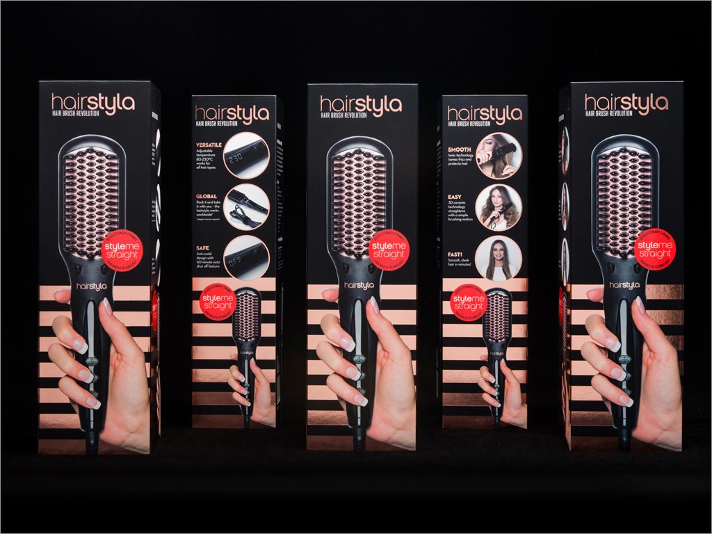 新西蘭Hairstyla陶瓷直發(fā)刷包裝設計