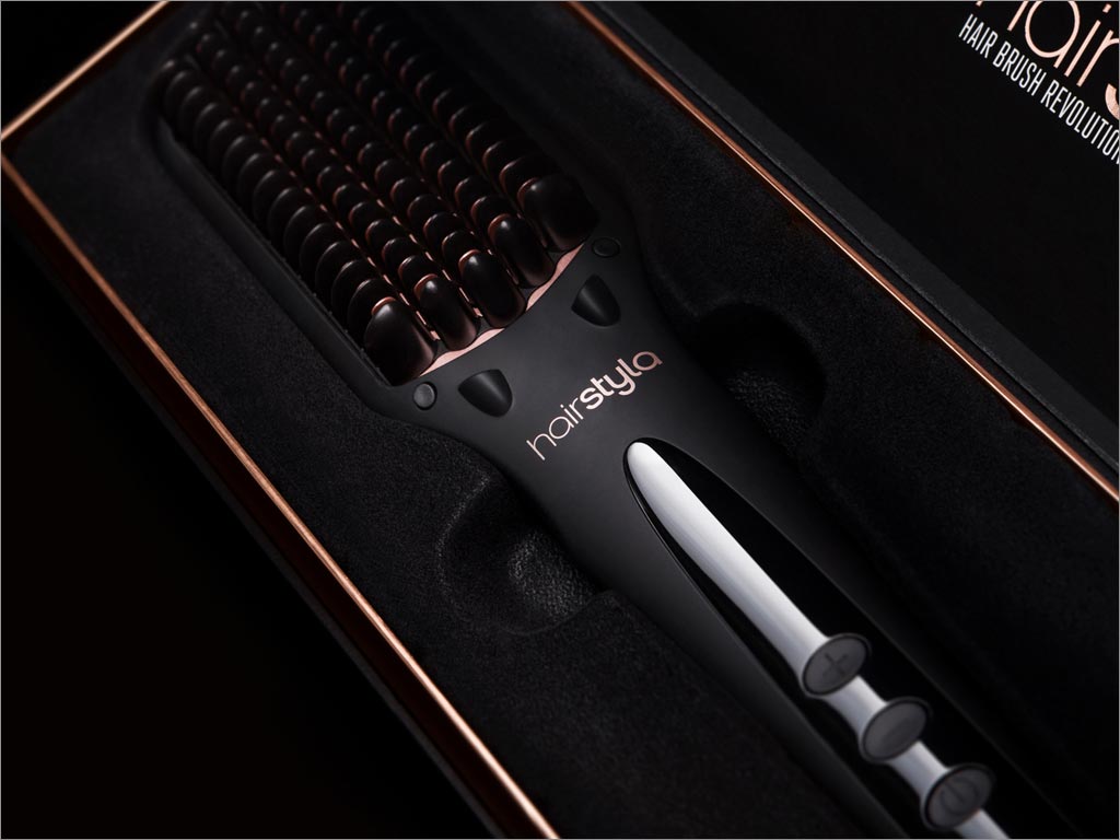 新西蘭Hairstyla陶瓷直發(fā)刷包裝盒設計之內(nèi)部效果