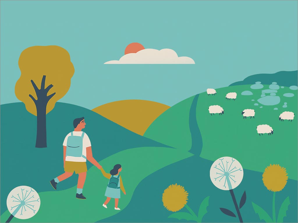 英國埃弗斯菲爾德有機(jī)食品品牌插圖設(shè)計