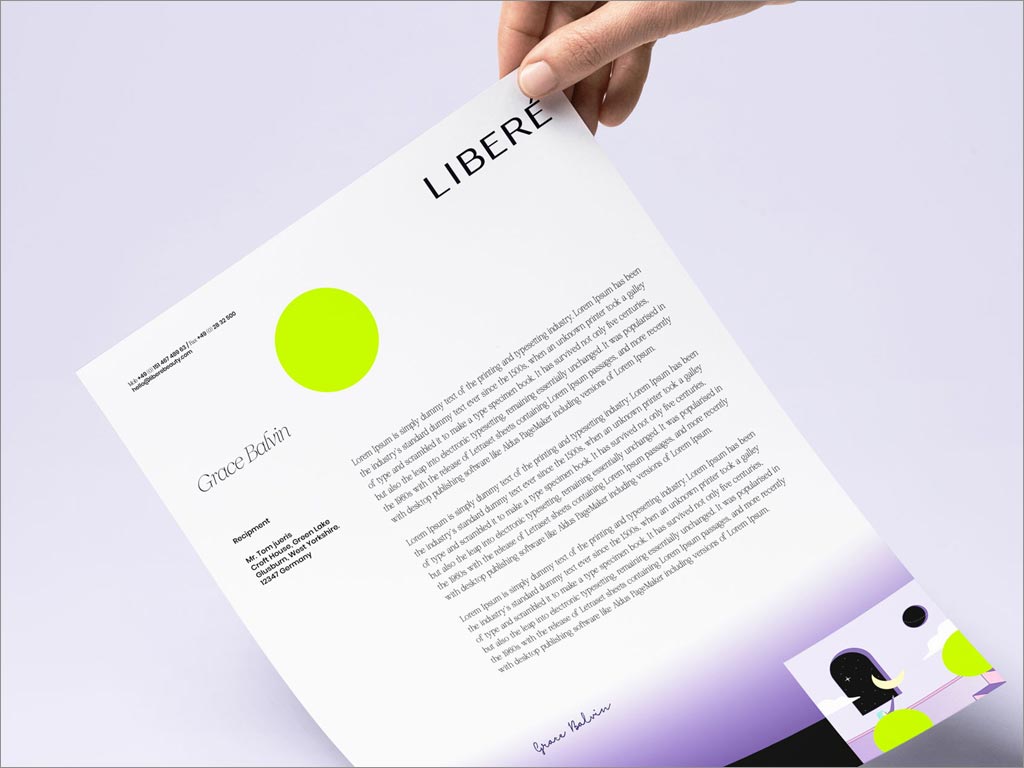LIBERé護膚品品牌信紙設(shè)計
