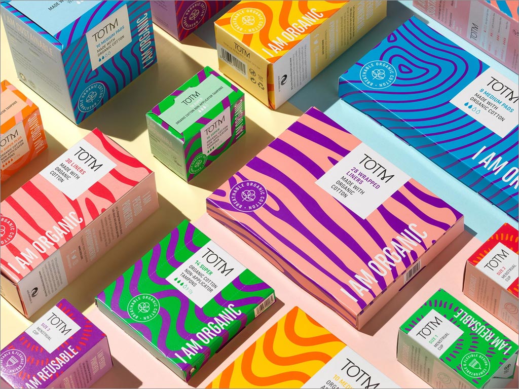 英國樂購旗下TOTM女性有機衛(wèi)生產(chǎn)品包裝設計
