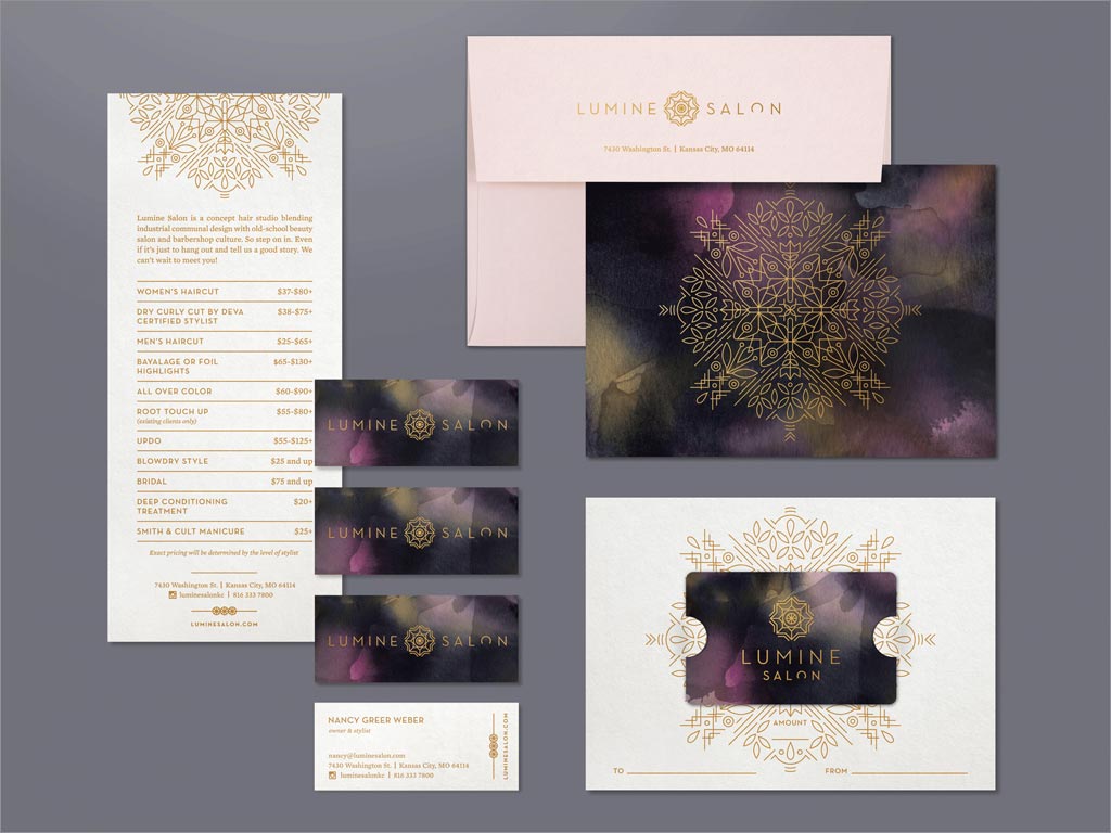 美國Lumine Salon美容美發(fā)沙龍價目表設計