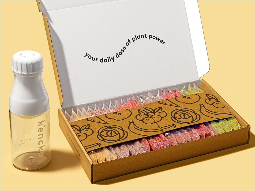 Kencko水果蔬菜速食冰沙固體飲料包裝設(shè)計(jì)之開(kāi)盒展示效果