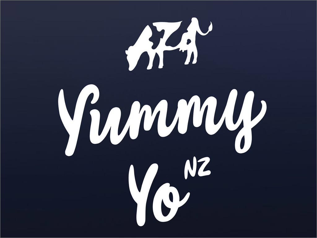 新西蘭Yummy Yo奶制品冷飲店logo設(shè)計