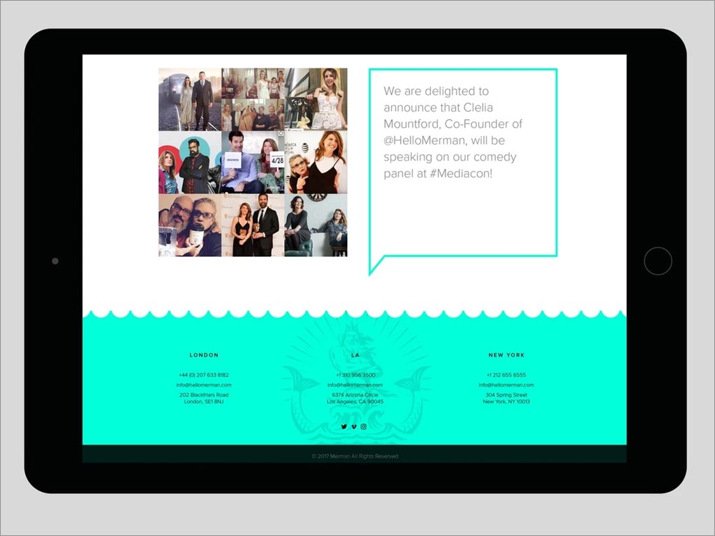 英國Merman獨立媒體制作公司品牌形象網(wǎng)站頁面設計