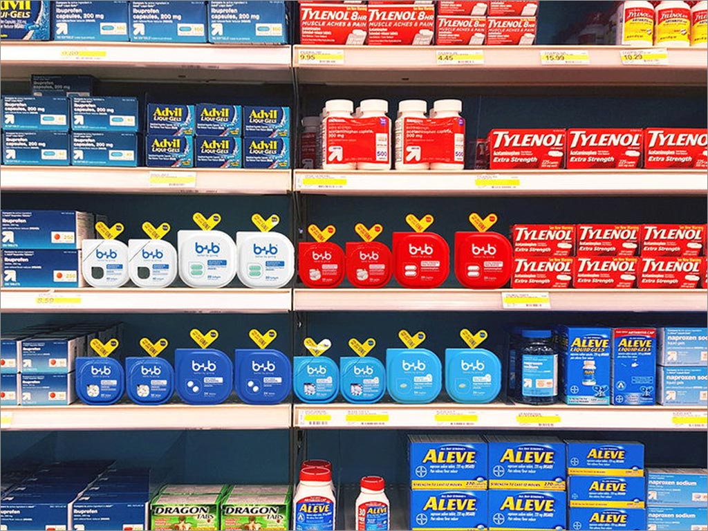 美國b+b藥品包裝設(shè)計之藥店柜臺展示