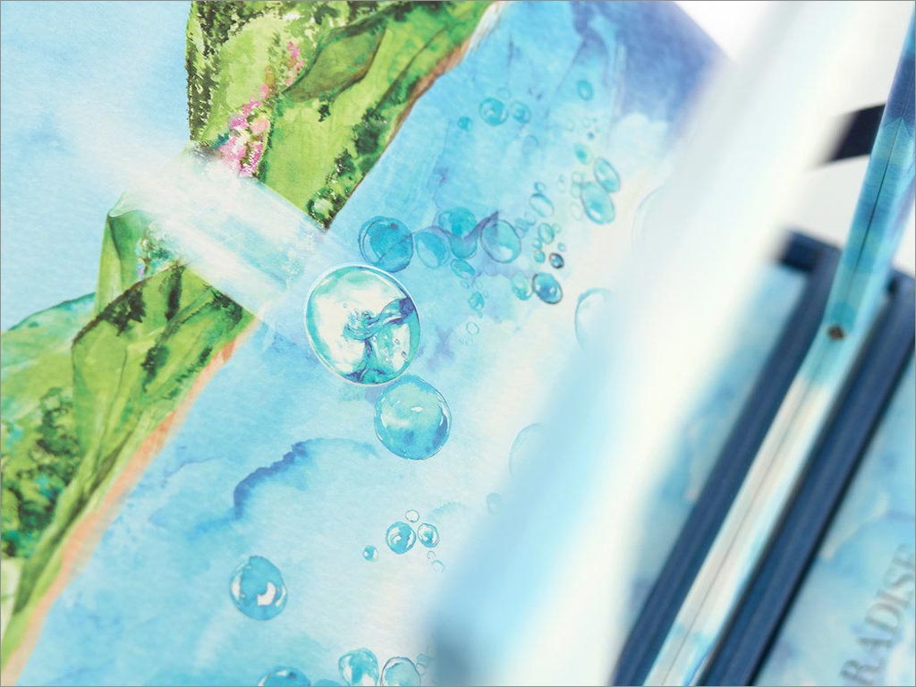 美國(guó)La Mer活膚保濕精華素化妝品禮盒包裝設(shè)計(jì)之水彩插畫(huà)設(shè)計(jì)