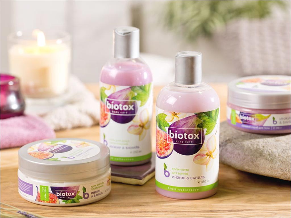 俄羅斯Biotox無花果味身體護(hù)理產(chǎn)品包裝設(shè)計(jì)