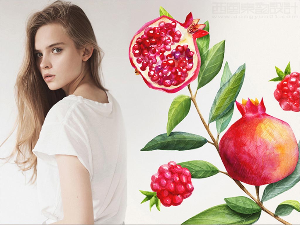 俄羅斯Biotox石榴味身體護(hù)理產(chǎn)品包裝設(shè)計(jì)之插畫設(shè)計(jì)