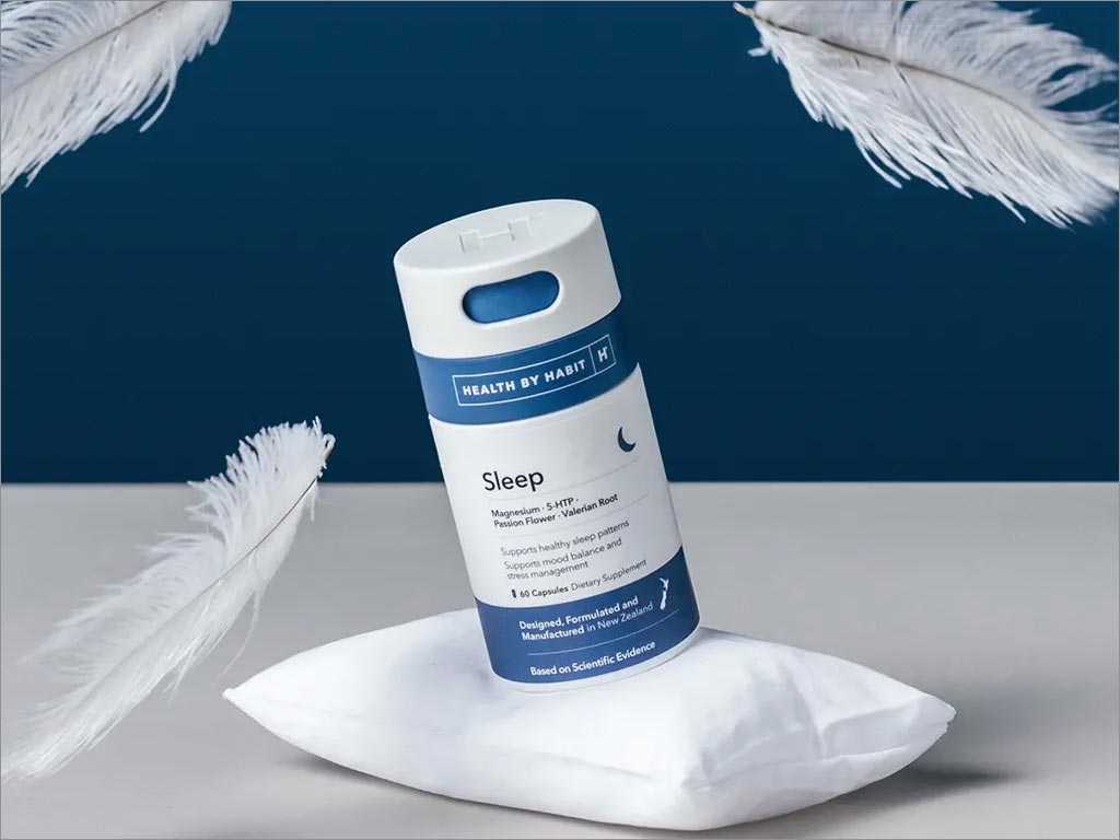 新西蘭Health by Habit輔助睡眠營養(yǎng)保健補(bǔ)品包裝設(shè)計(jì)