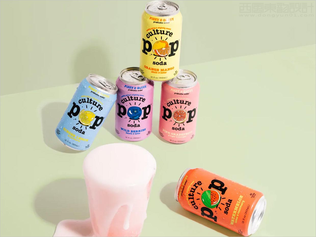 美國Culture POP功能性益生菌蘇打水包裝設(shè)計(jì)