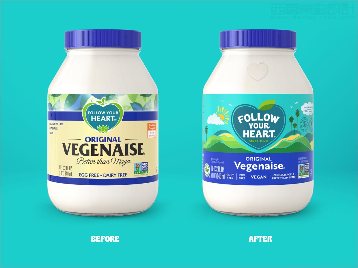 美國Follow Your Heart新舊瓶裝素食產(chǎn)品包裝設計對比