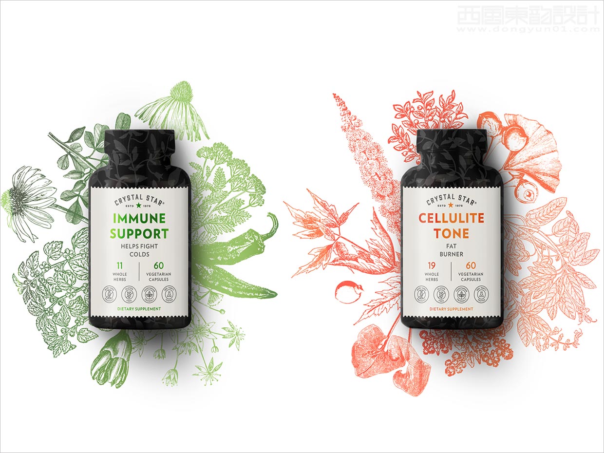 美國Crystal Star營養(yǎng)補(bǔ)品保健品包裝設(shè)計(jì)
