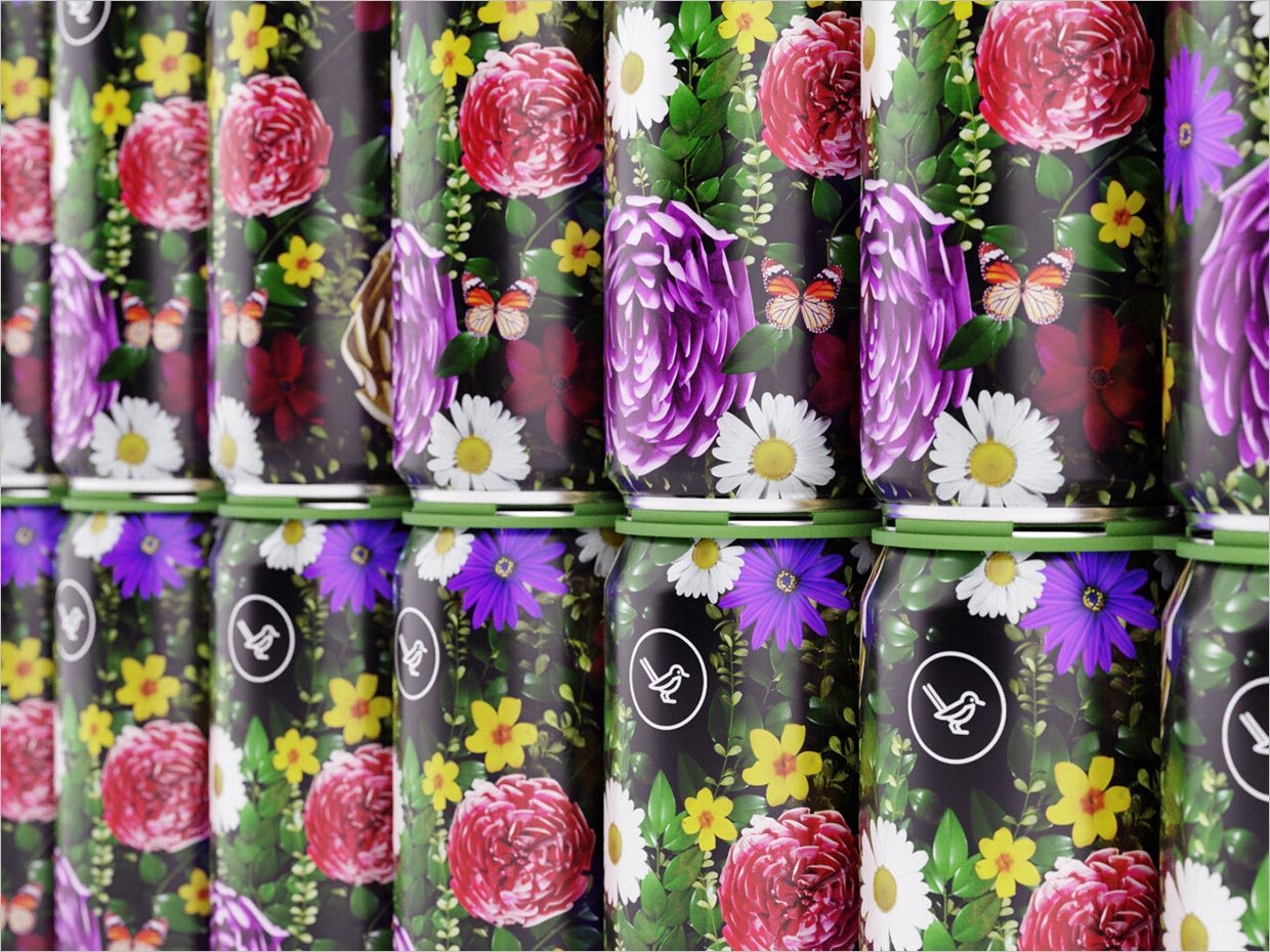 展示花藝的韓國Bring Spring精釀啤酒包裝設(shè)計(jì)