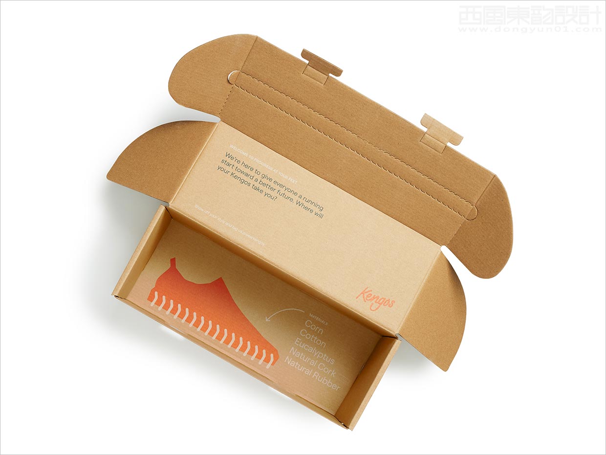 美國Kengos休閑運動鞋包裝設計之內部結構設計