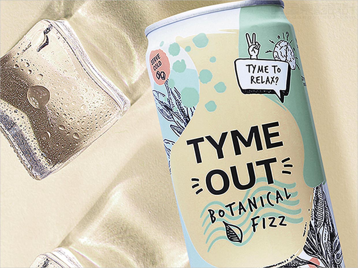 德國Tyme out植物性功能飲料包裝設計之局部細節(jié)展示