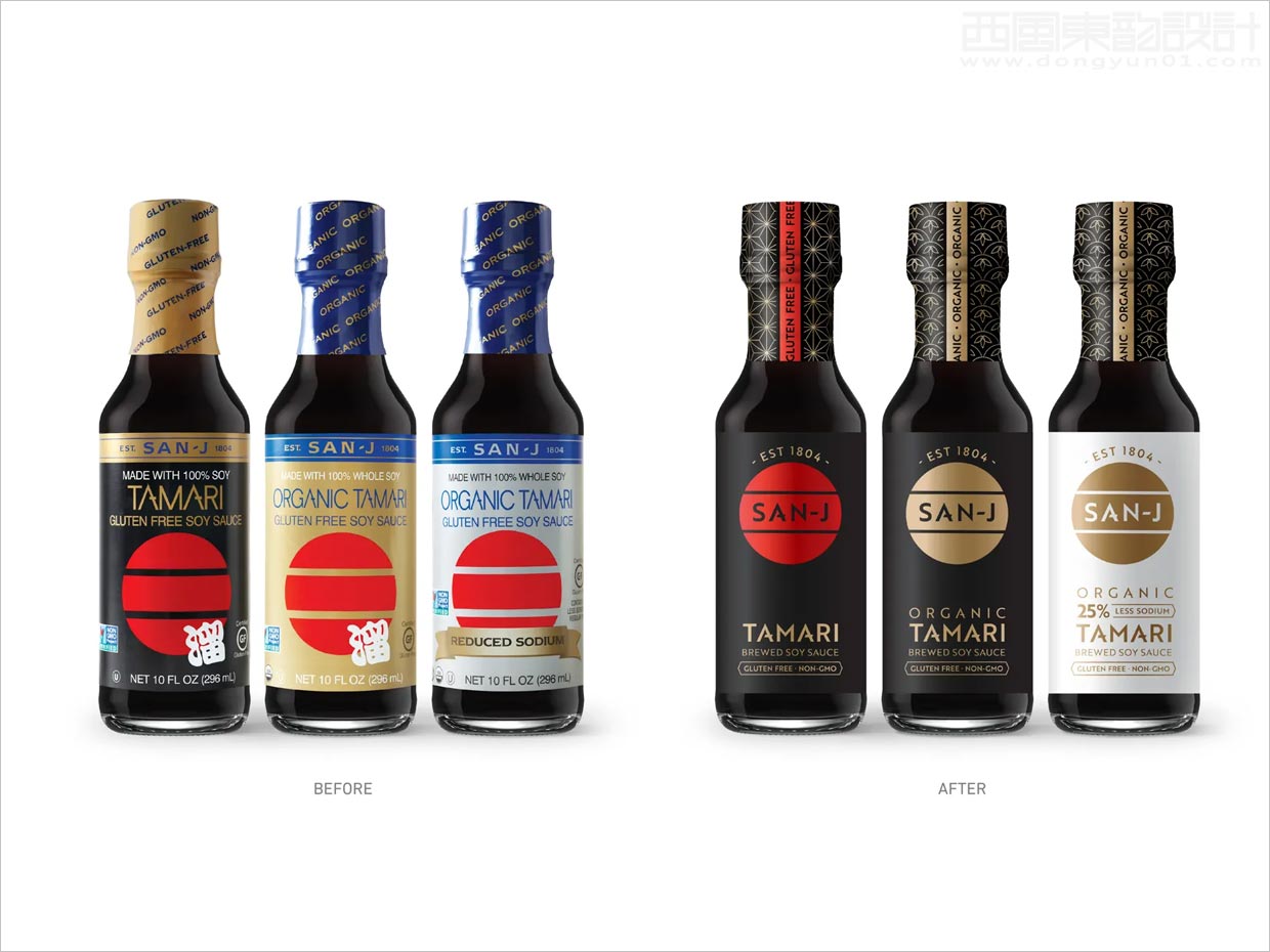 日本San-J醬油調(diào)味品包裝設(shè)計(jì)之新舊醬油包裝設(shè)計(jì)對比