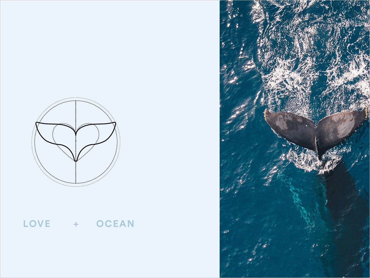 獨特的Love Ocean兒童沐浴護膚日化用品logo設(shè)計之創(chuàng)意說明