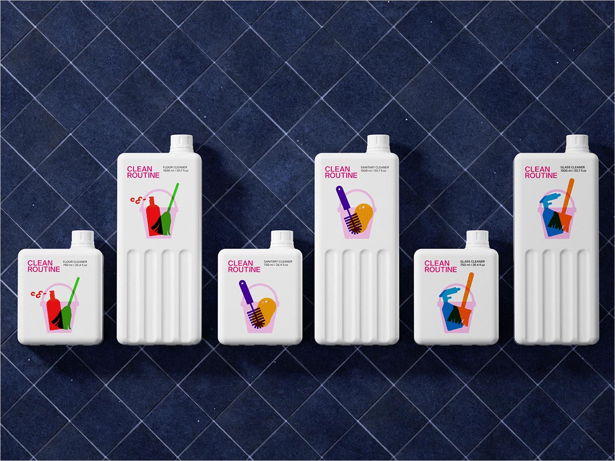 CLEAN ROUTINE清潔劑日化產(chǎn)品包裝設(shè)計