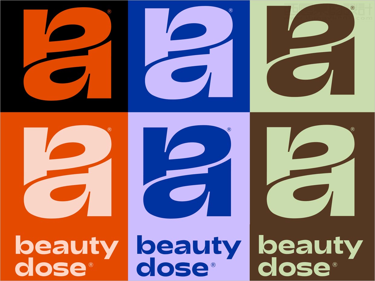 美國Beauty Dose營養(yǎng)補(bǔ)充劑保健品logo設(shè)計之不同背景色展示