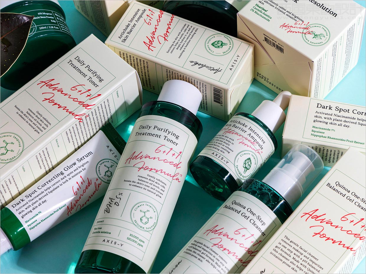 韓國(guó)AXIS-Y清潔美容化妝品包裝設(shè)計(jì)之實(shí)物照片