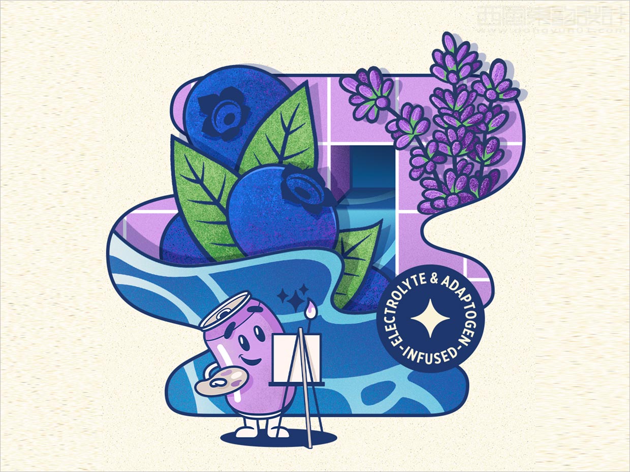 專為流媒體創(chuàng)意人士的Leisure功能飲料包裝設(shè)計之插圖設(shè)計