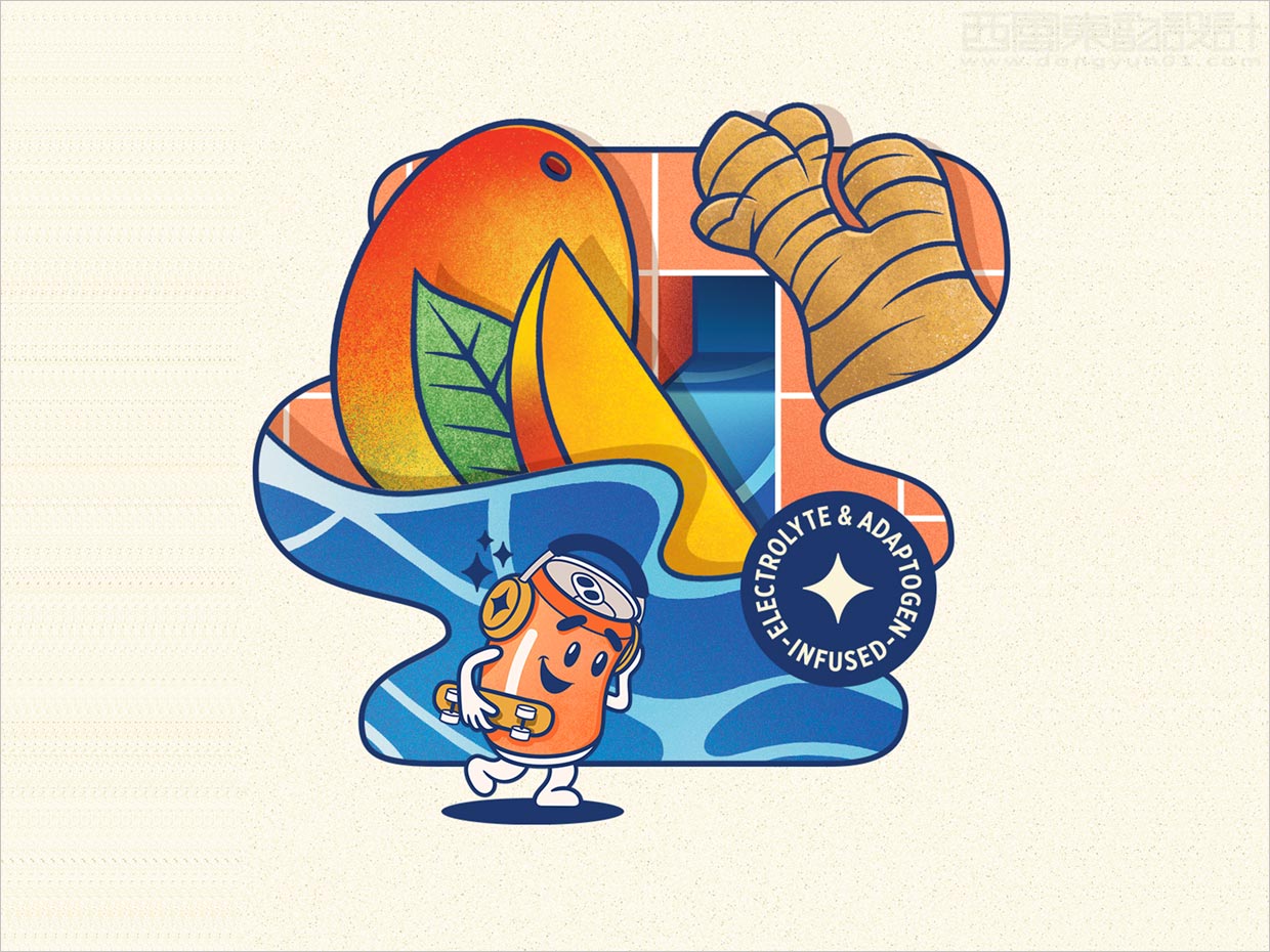 專為流媒體創(chuàng)意人士的Leisure功能飲料包裝設(shè)計之插圖設(shè)計