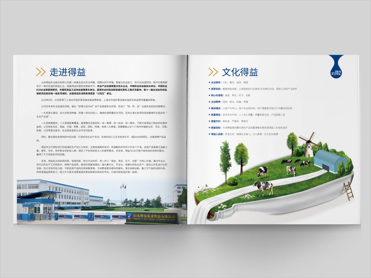 山東得益乳業(yè)股份有限公司畫冊(cè)設(shè)計(jì)之內(nèi)頁(yè)設(shè)計(jì)