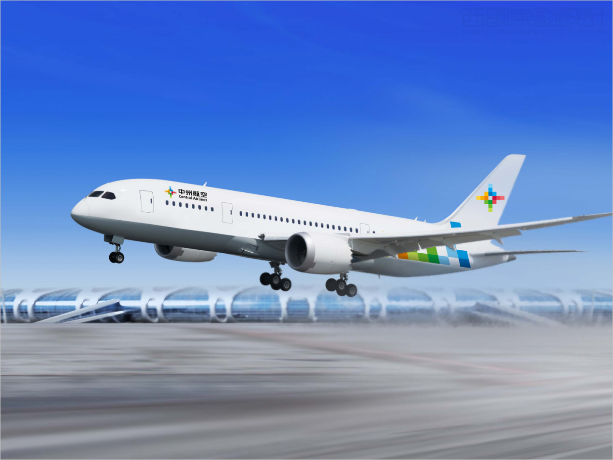 中州航空有限責任公司品牌形象vi升級設計之應用設計之飛機機身噴涂設計