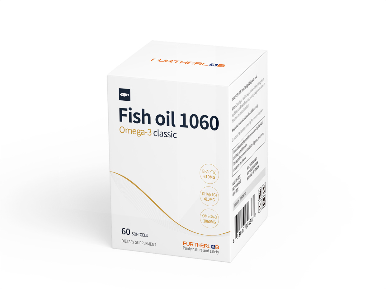 FURTHERLAB魚油保健品包裝設(shè)計之側(cè)面展示